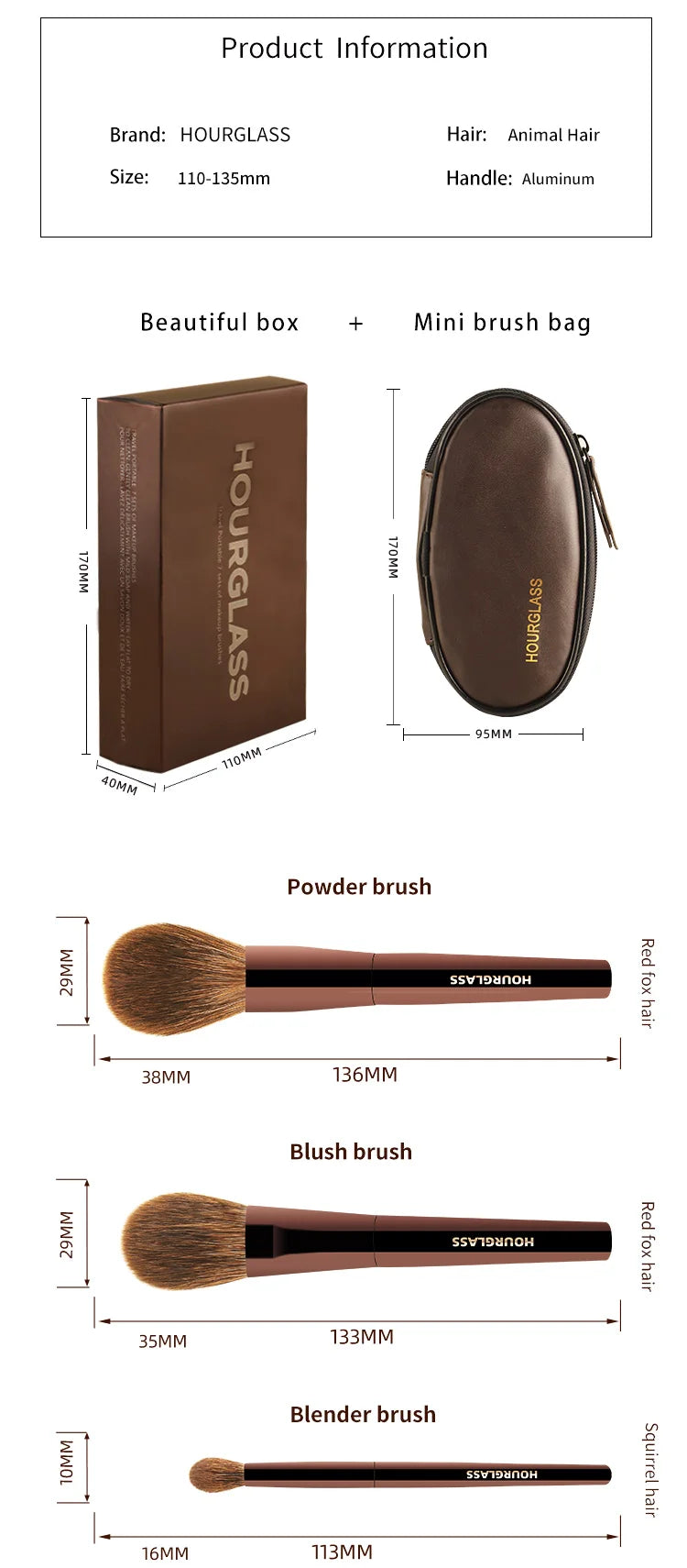 Hourglass Mini 7-Piece Portable Makeup Brush Set