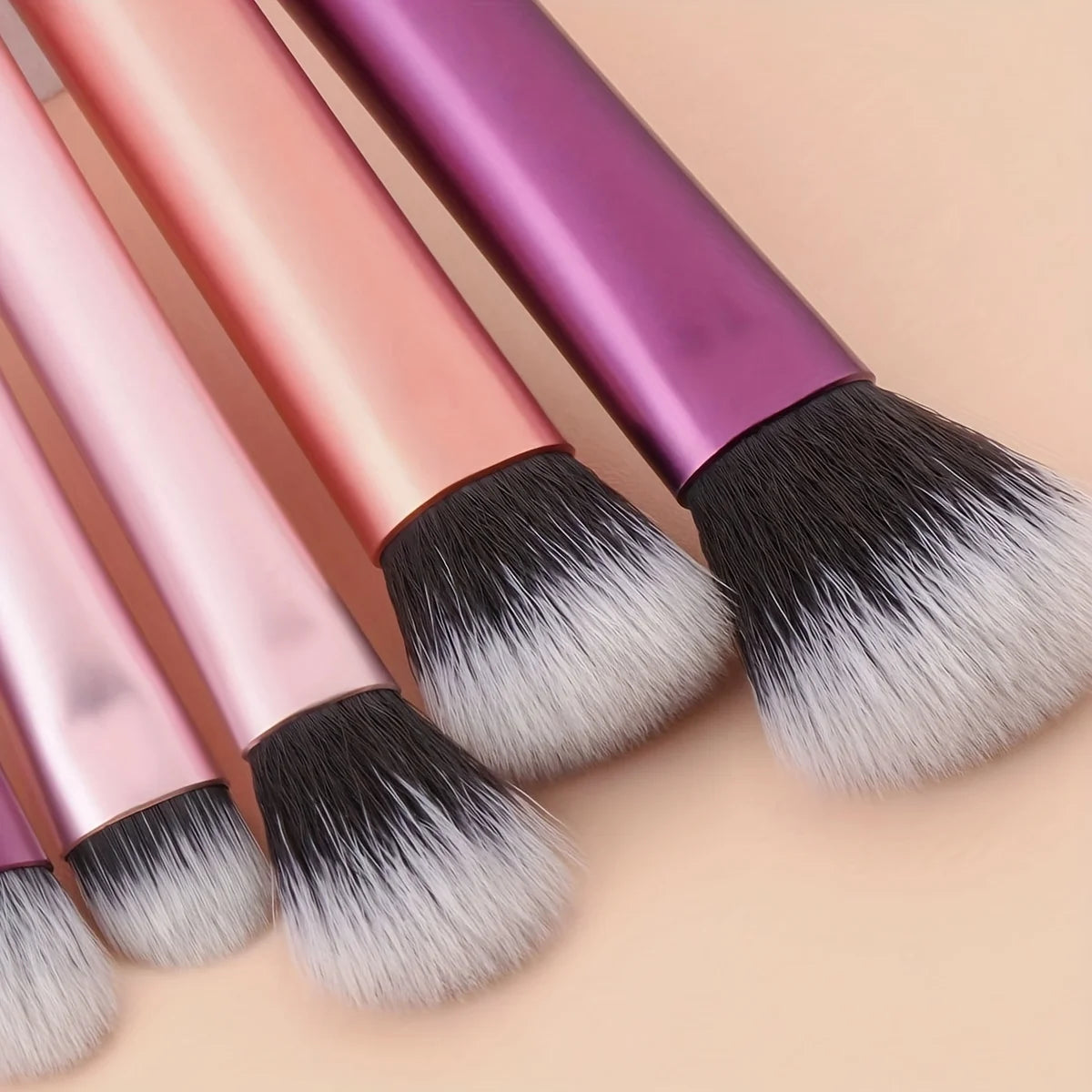 10-Piece Wool Fiber Makeup Brush Set with Resin Handles