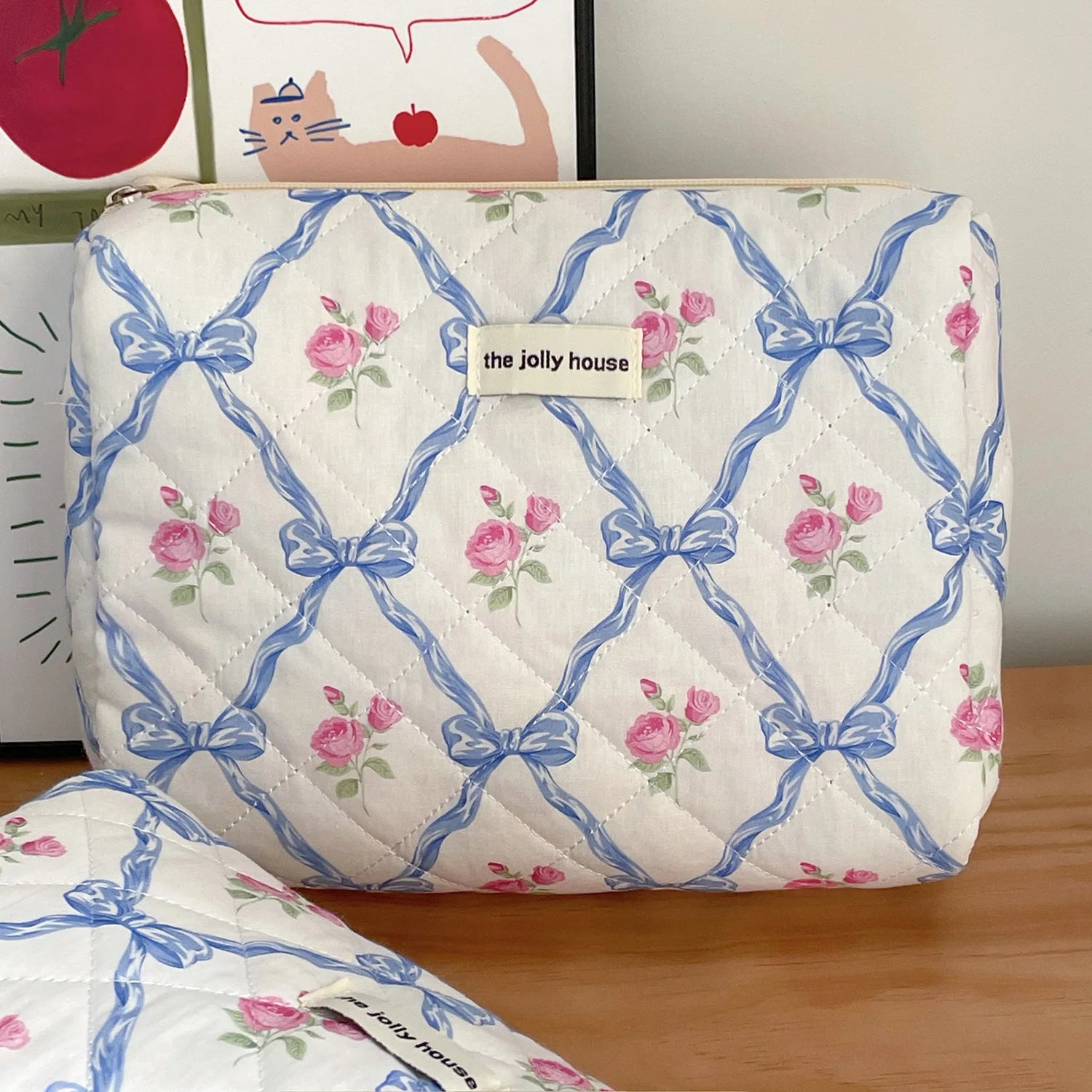 BloomBow Quilted Cosmetic Bag