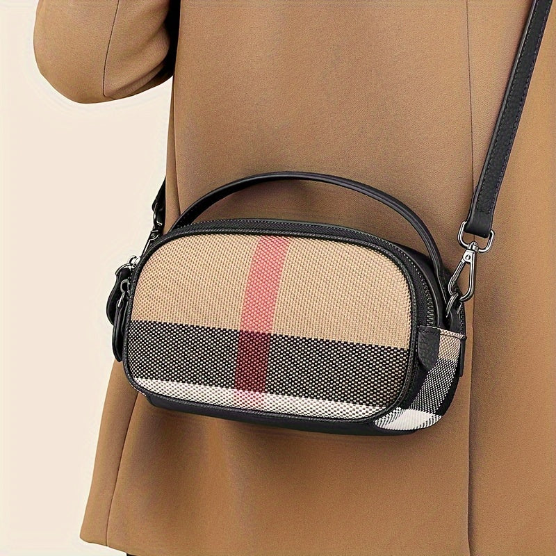 Ondy Retro Plaid Messenger Bag