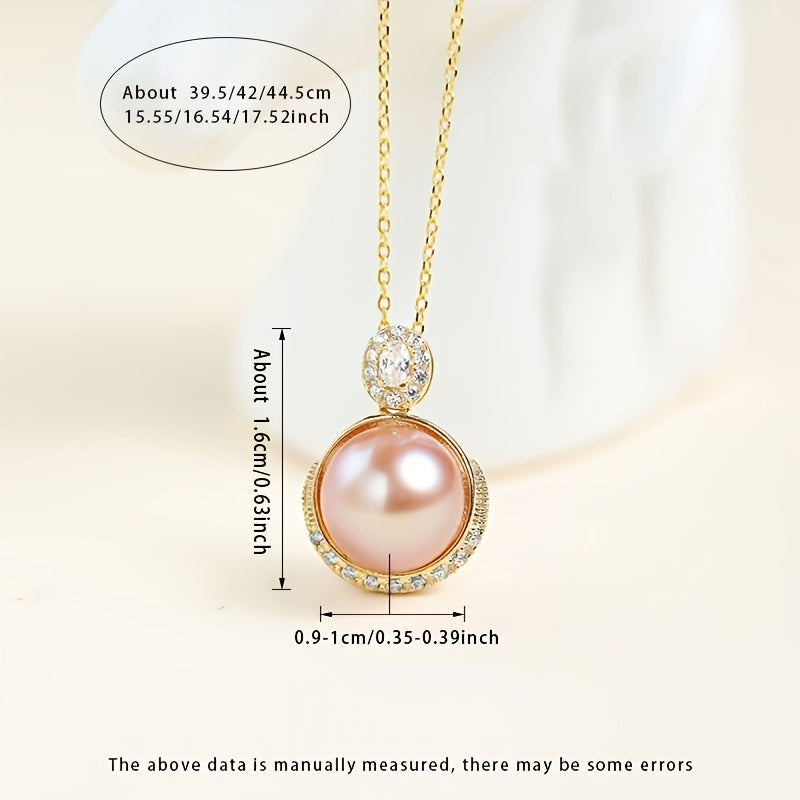 MUFAN Freshwater Pearl Pendant Necklace in S925 Silver