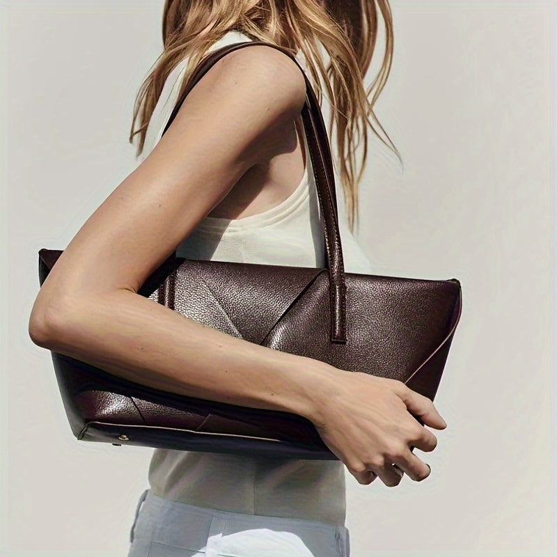 Elegant Woven Textured Tote Bag with Shoulder Strap