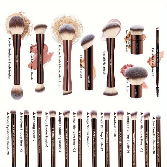 Complete 20-Piece Makeup Brush Set with Puff & Organizer