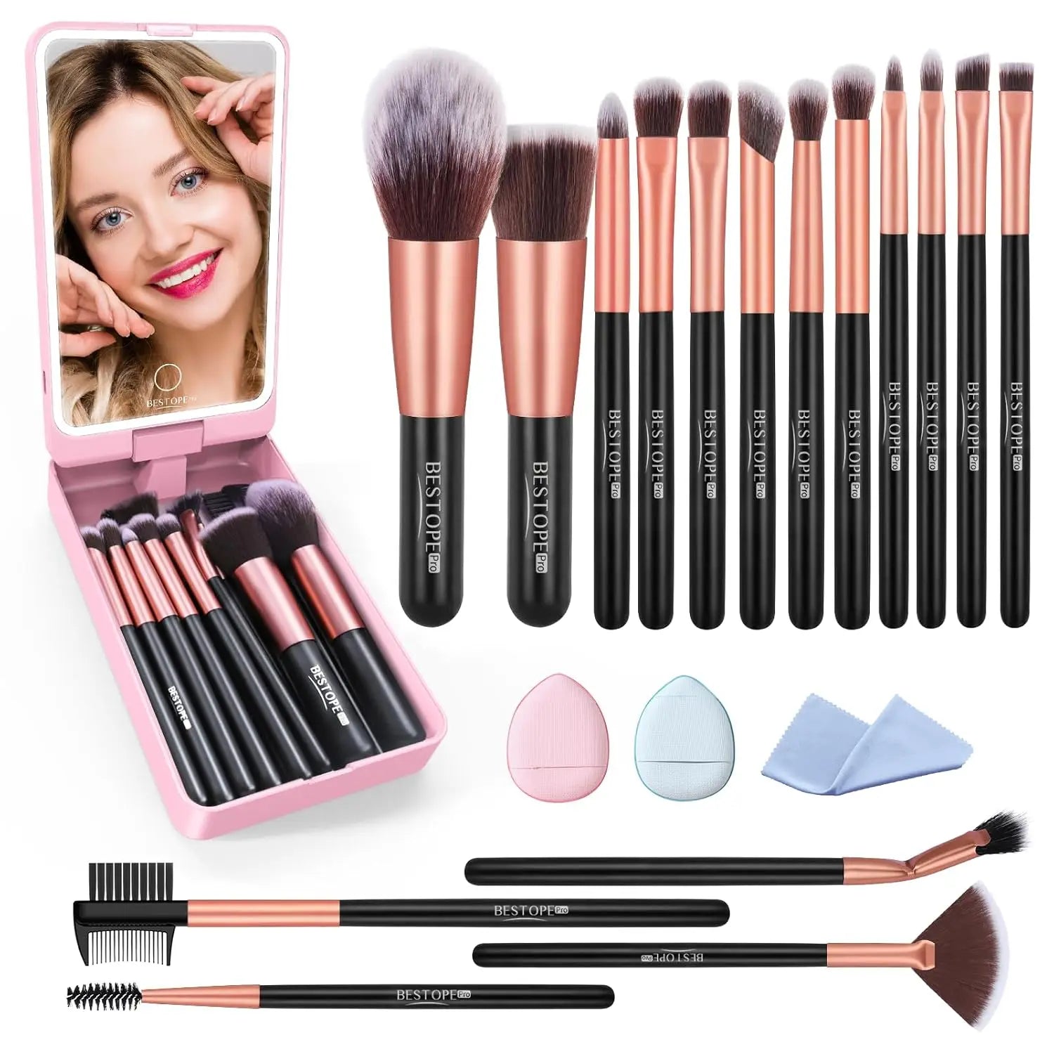 BESTOPE ProTravel 20-Piece Makeup Brush Set