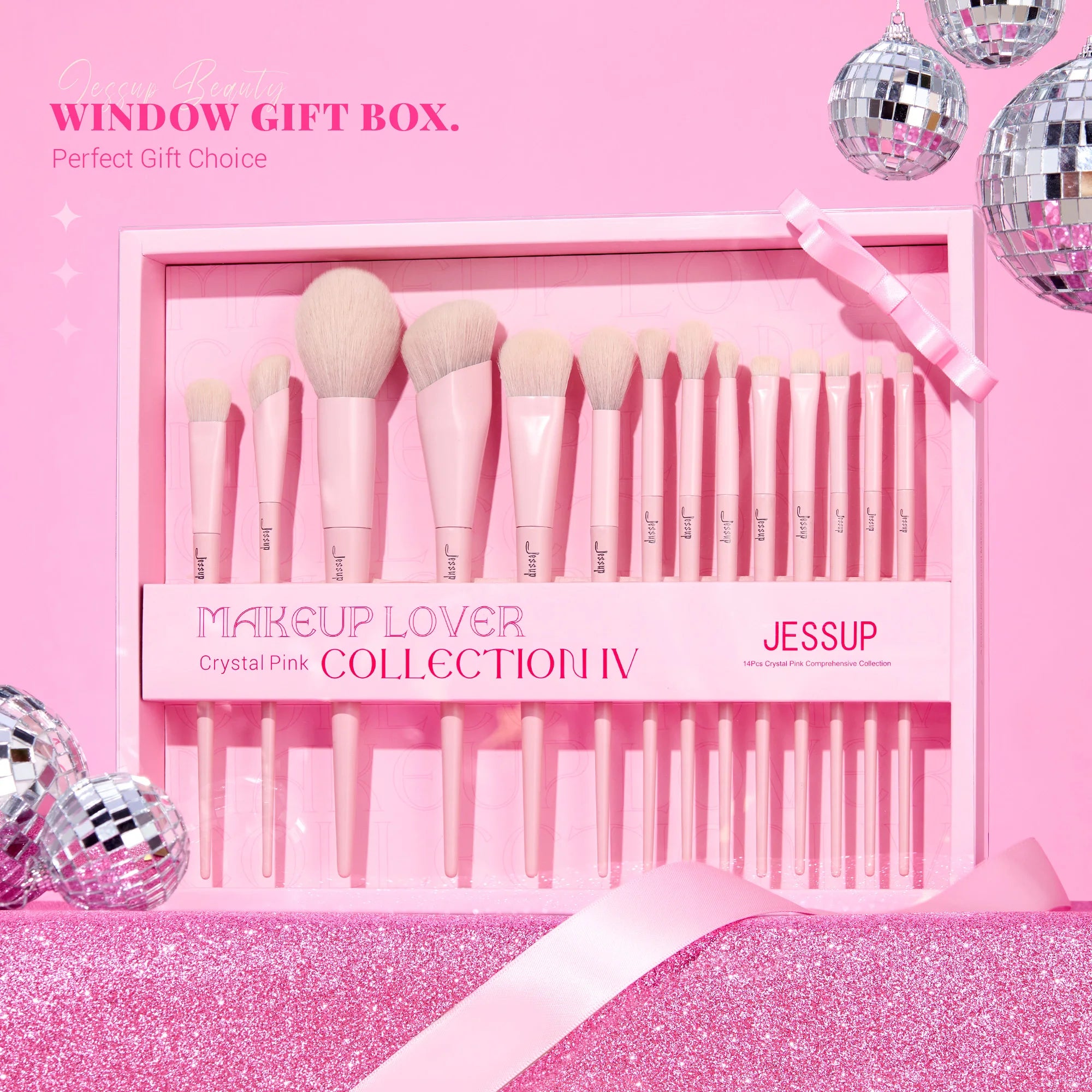 GlamPink Pro 14-Piece Vegan Brush Collection