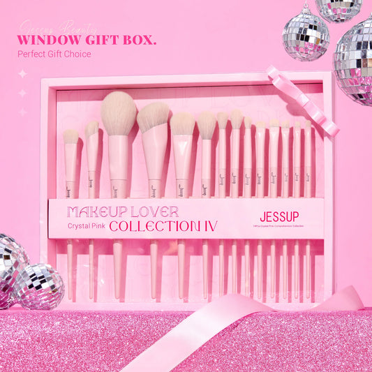 GlamPink Pro 14-Piece Vegan Brush Collection