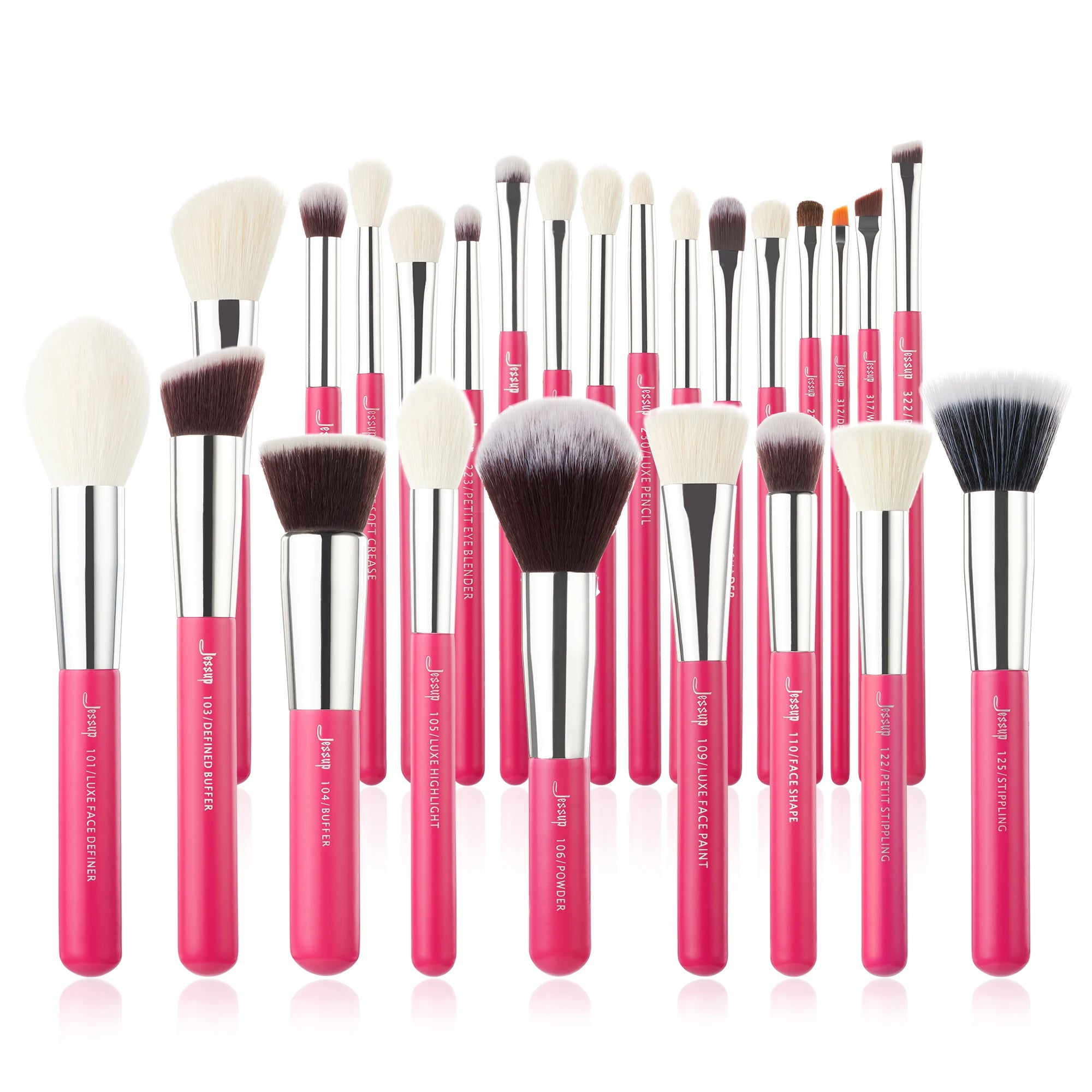 Jessup Rose-Carmin Pro 25PCS Makeup Brush Set