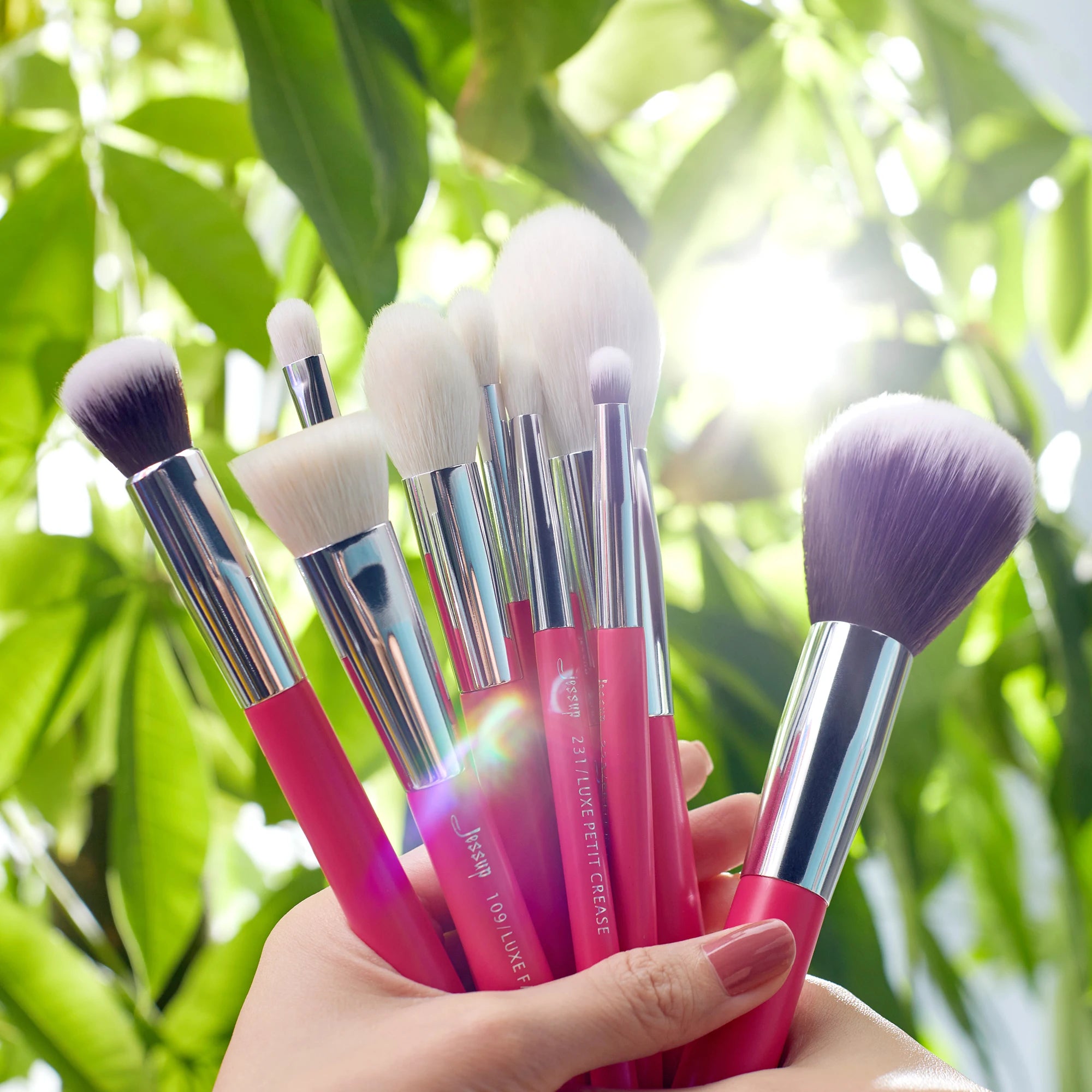 Jessup Rose-Carmin Pro 25PCS Makeup Brush Set