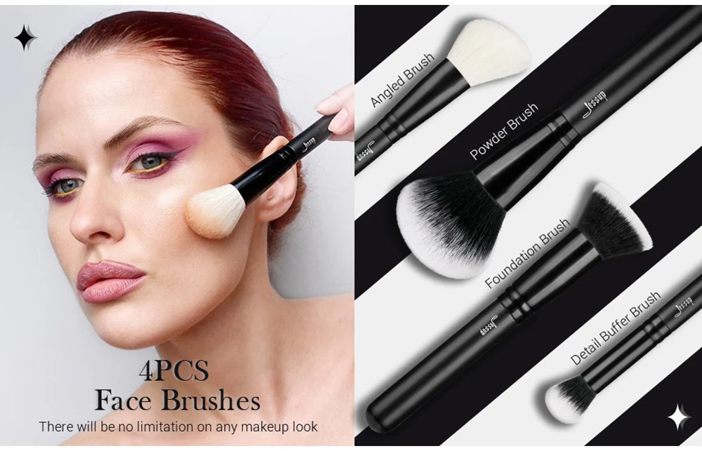 Jessup VelvetFinish 10PC Pro Makeup Brush Set