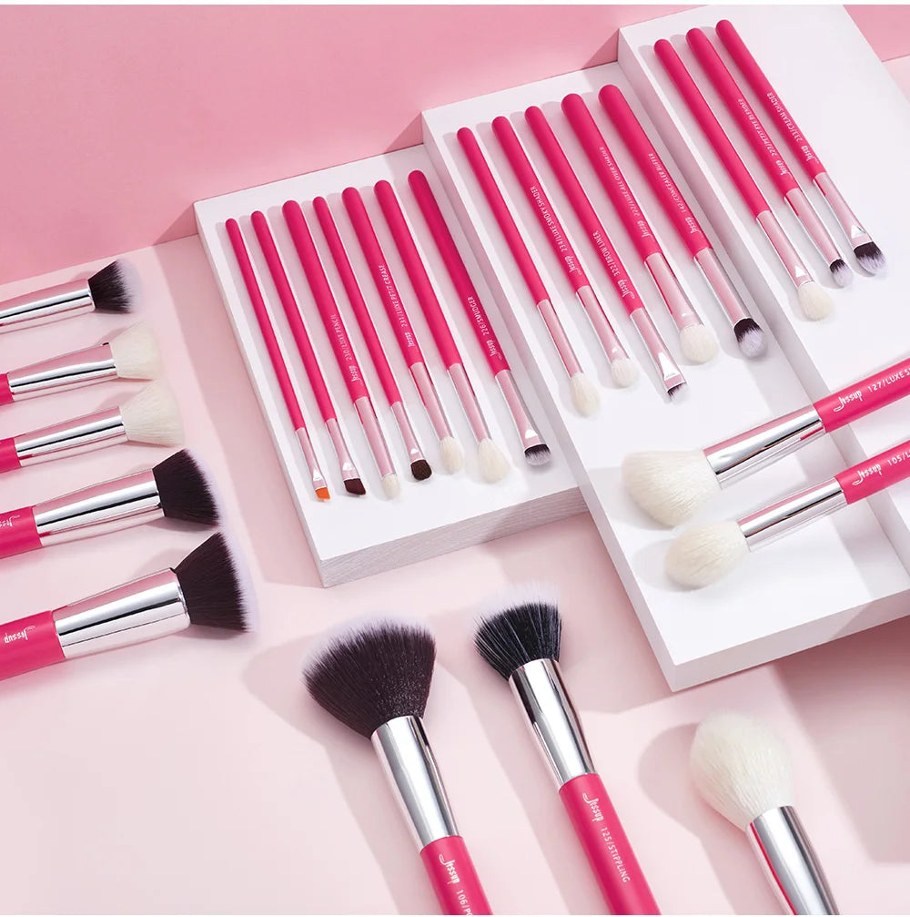 Jessup Rose-Carmin Pro 25PCS Makeup Brush Set