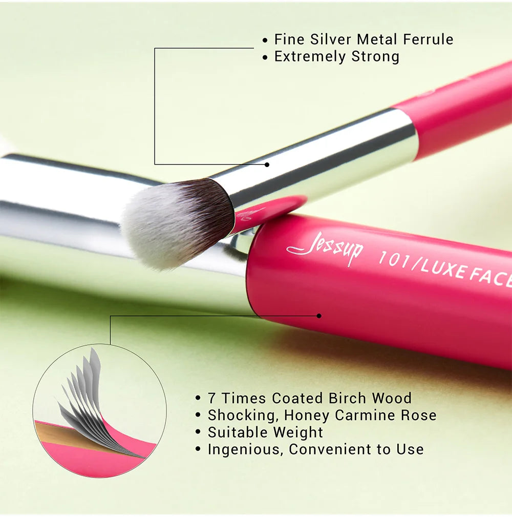 Jessup Rose-Carmin Pro 25PCS Makeup Brush Set