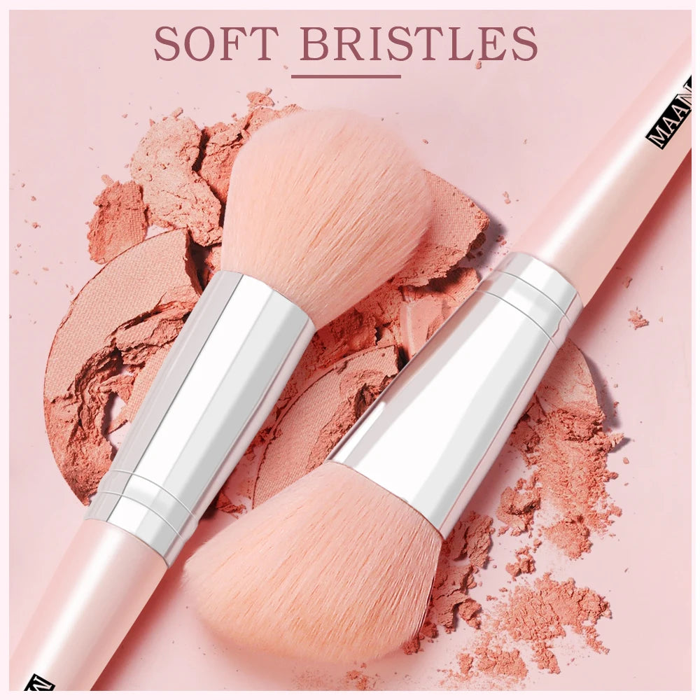MAANGE Pro Pink Eye & Face Makeup Brush Set – 1 to 14PCS Cosmetic Tools for a Flawless Finish