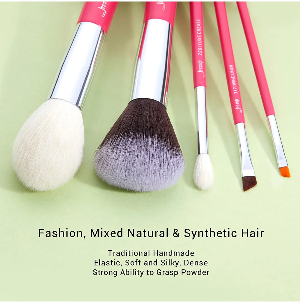 Jessup Rose-Carmin Pro 25PCS Makeup Brush Set