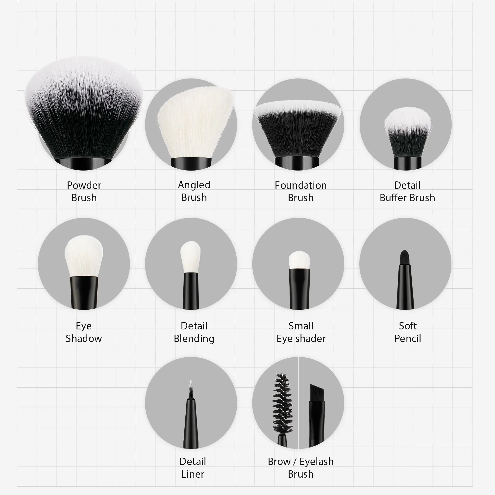 Jessup VelvetFinish 10PC Pro Makeup Brush Set