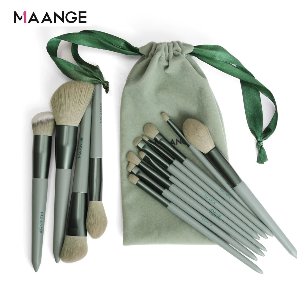MAANGE Pro Brush Set – 4/13PCS Complete Face & Eye Makeup Kit with Travel Bag