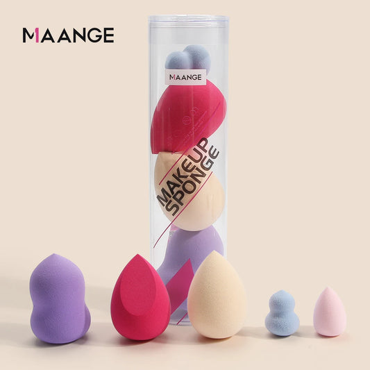 MAANGE 5-Piece Colorful Makeup Sponge Set
