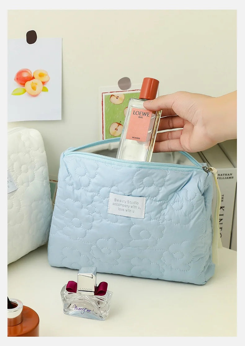 LuxeGlow Waterproof Large-Capacity Makeup Pouch