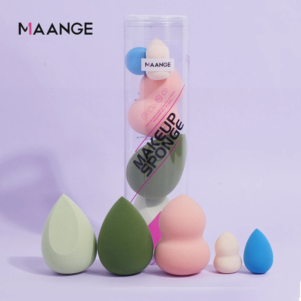MAANGE 5-Piece Colorful Makeup Sponge Set