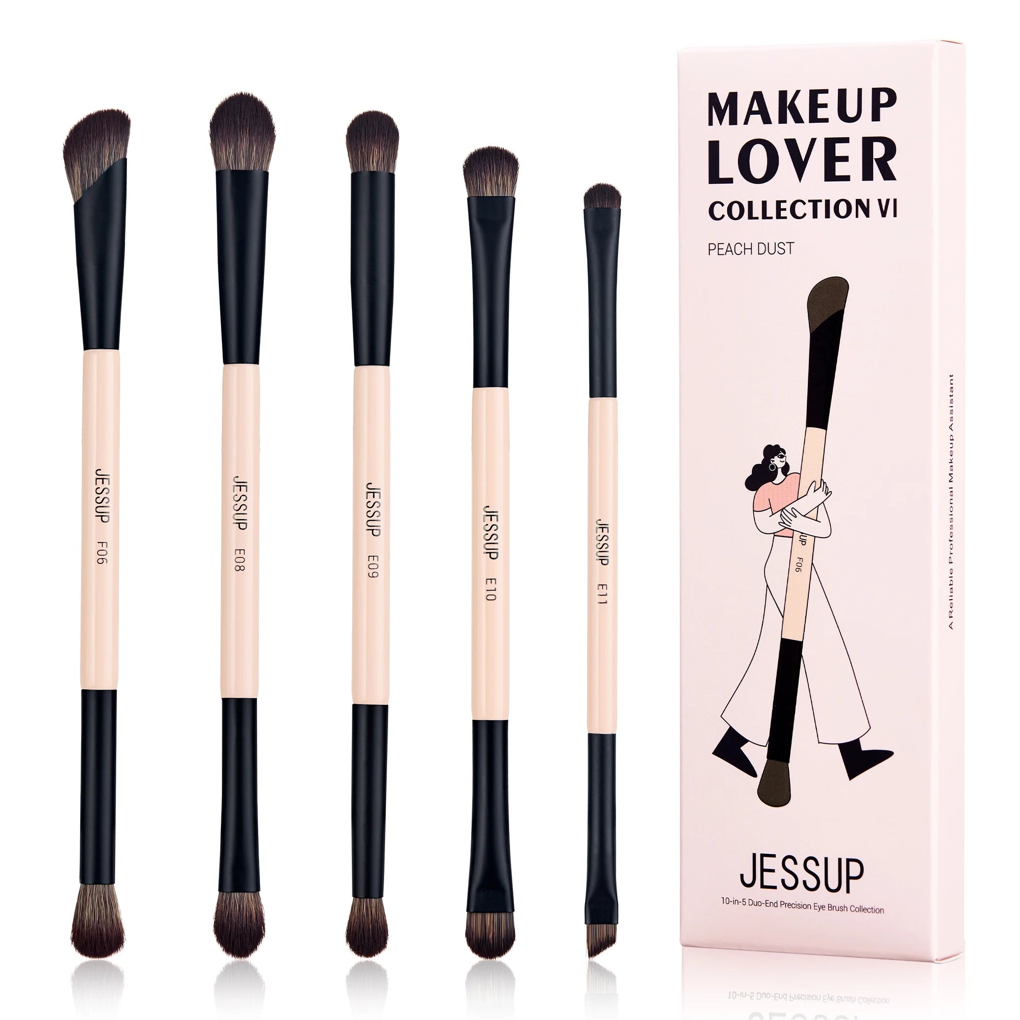 Jessup DuoGlow 3-Piece Makeup Brush Set