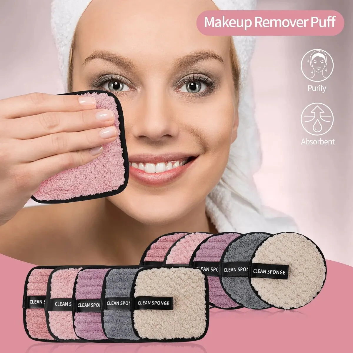 MAANGE Eco-Friendly Makeup Remover Pads (10-Piece Set)