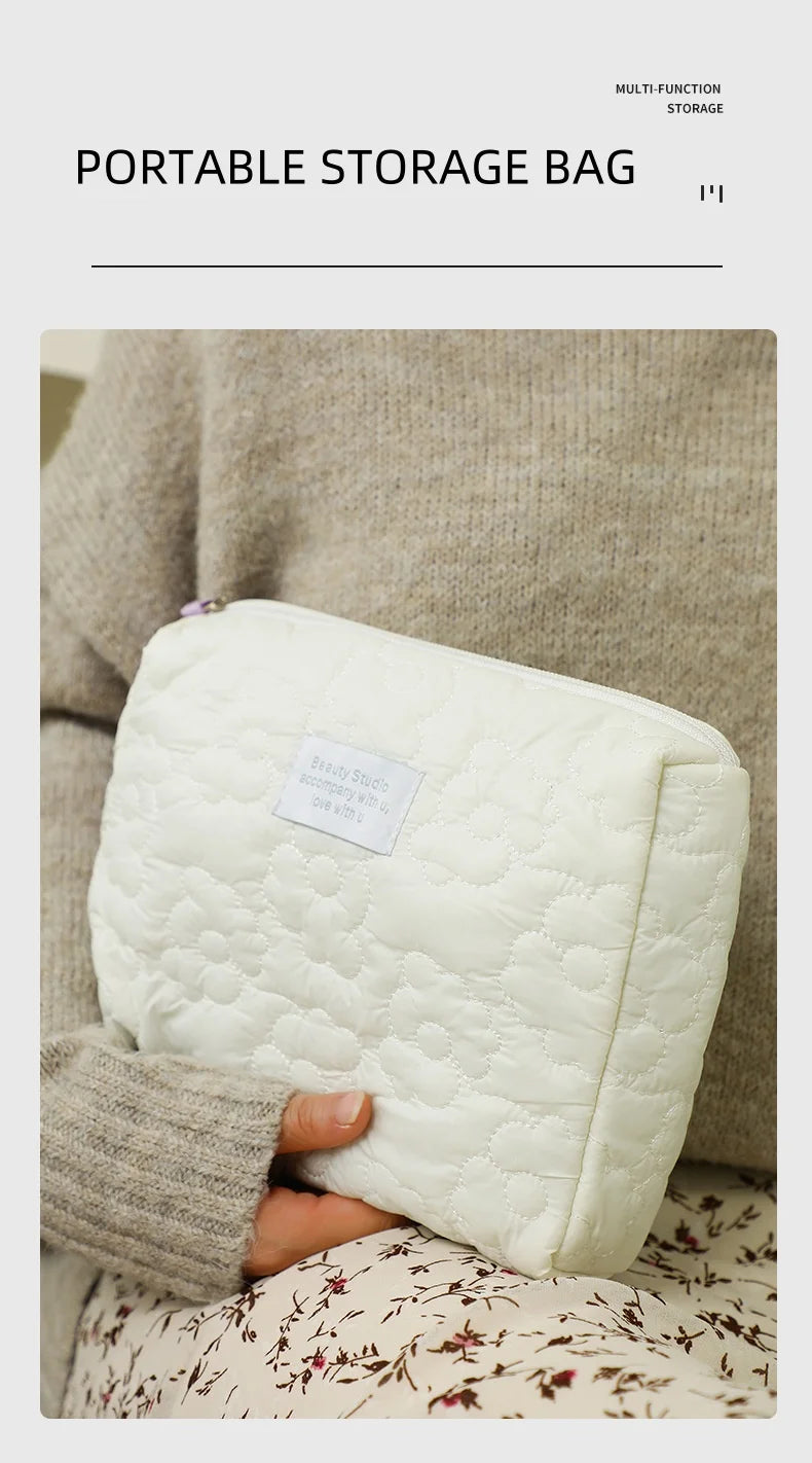 LuxeGlow Waterproof Large-Capacity Makeup Pouch