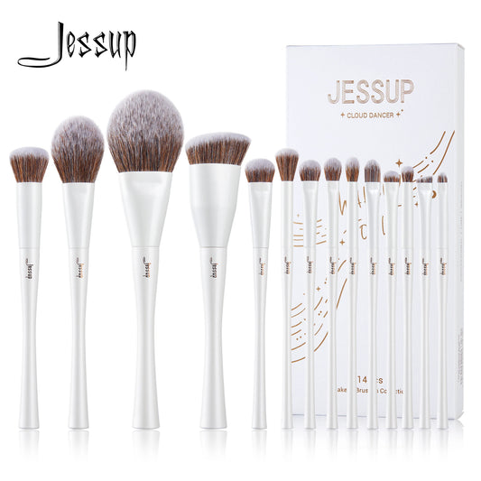 Jessup 14-Piece Premium Synthetic Makeup Brush Set with Gift Box