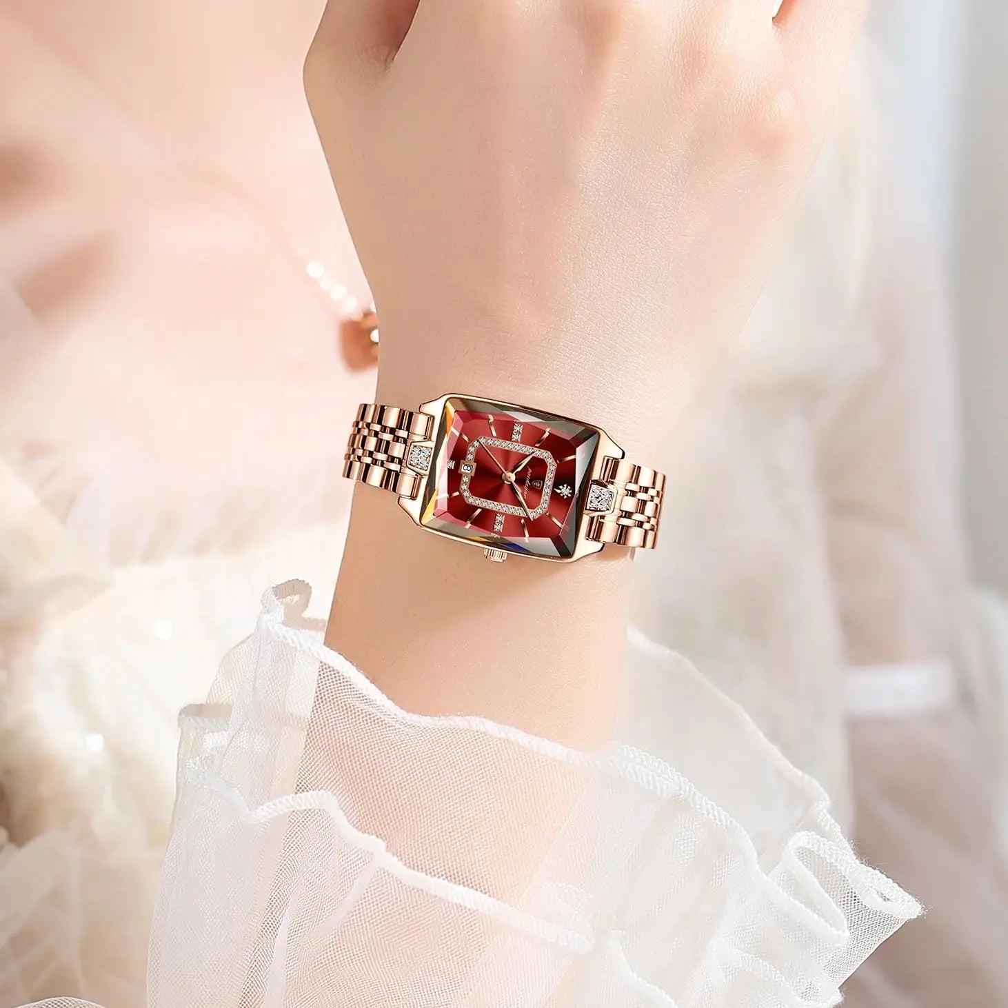 POEDAGAR Elegant Rectangle Women's Watch