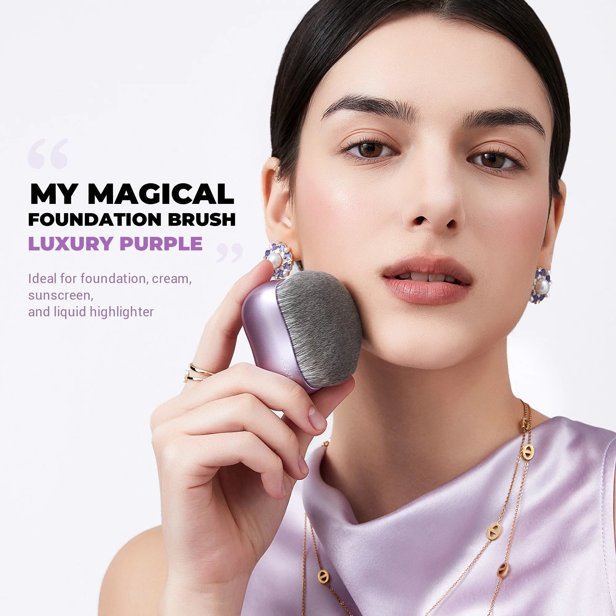 Jessup Pro Flawless Foundation Brush (SF003) – Luxury Purple Edition