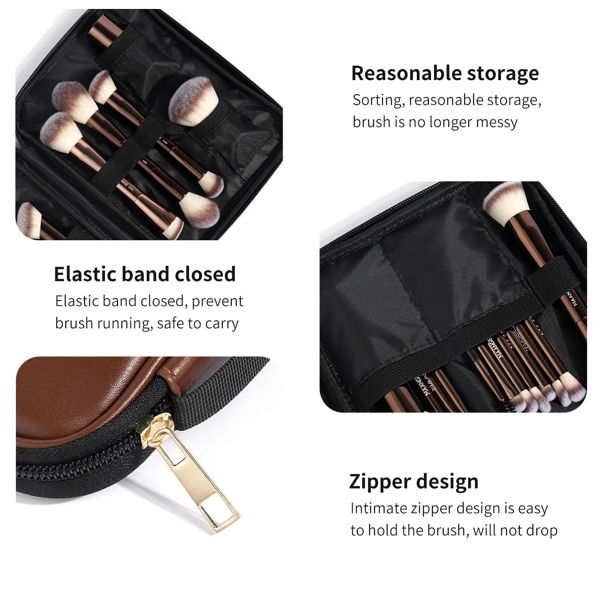 MAANGE 20-Piece Dual-End Professional Makeup Brush Set with Organizer