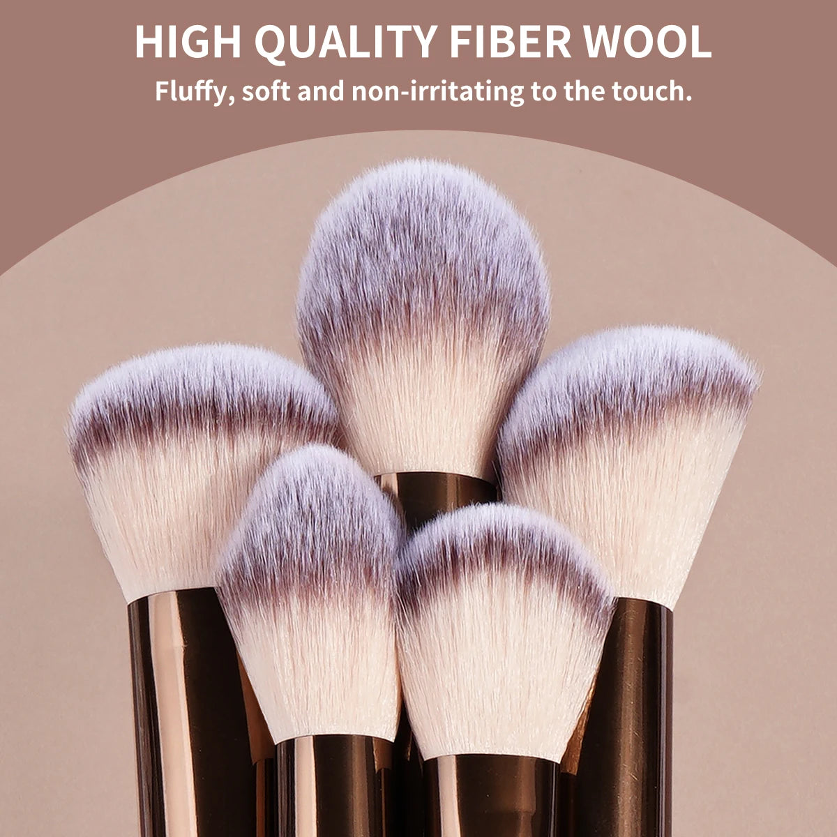 MAANGE VelvetFinish 15pcs Makeup Brush Set with Beauty Sponges
