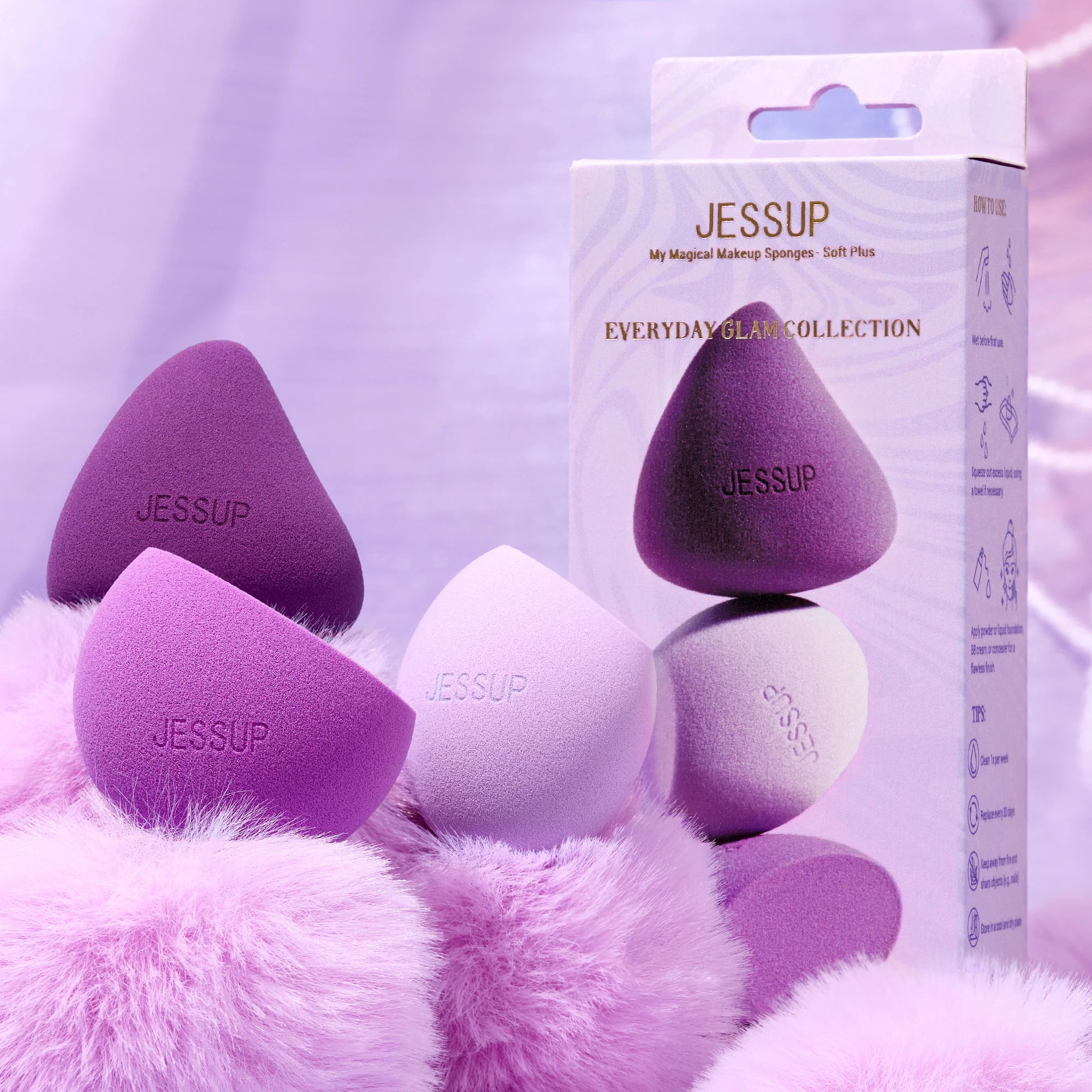Jessup Pro Blend Sponge Set (SP017) – 3-Piece Luxury Makeup Sponges