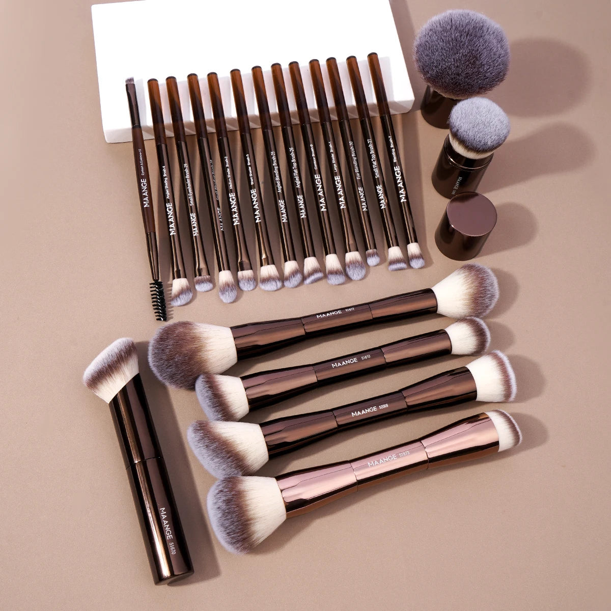 MAANGE Pro Dual-Ended 20-Piece Makeup Brush Set with Bag