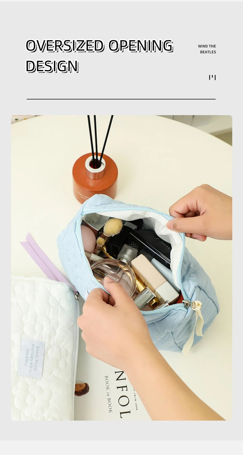 LuxeGlow Waterproof Large-Capacity Makeup Pouch