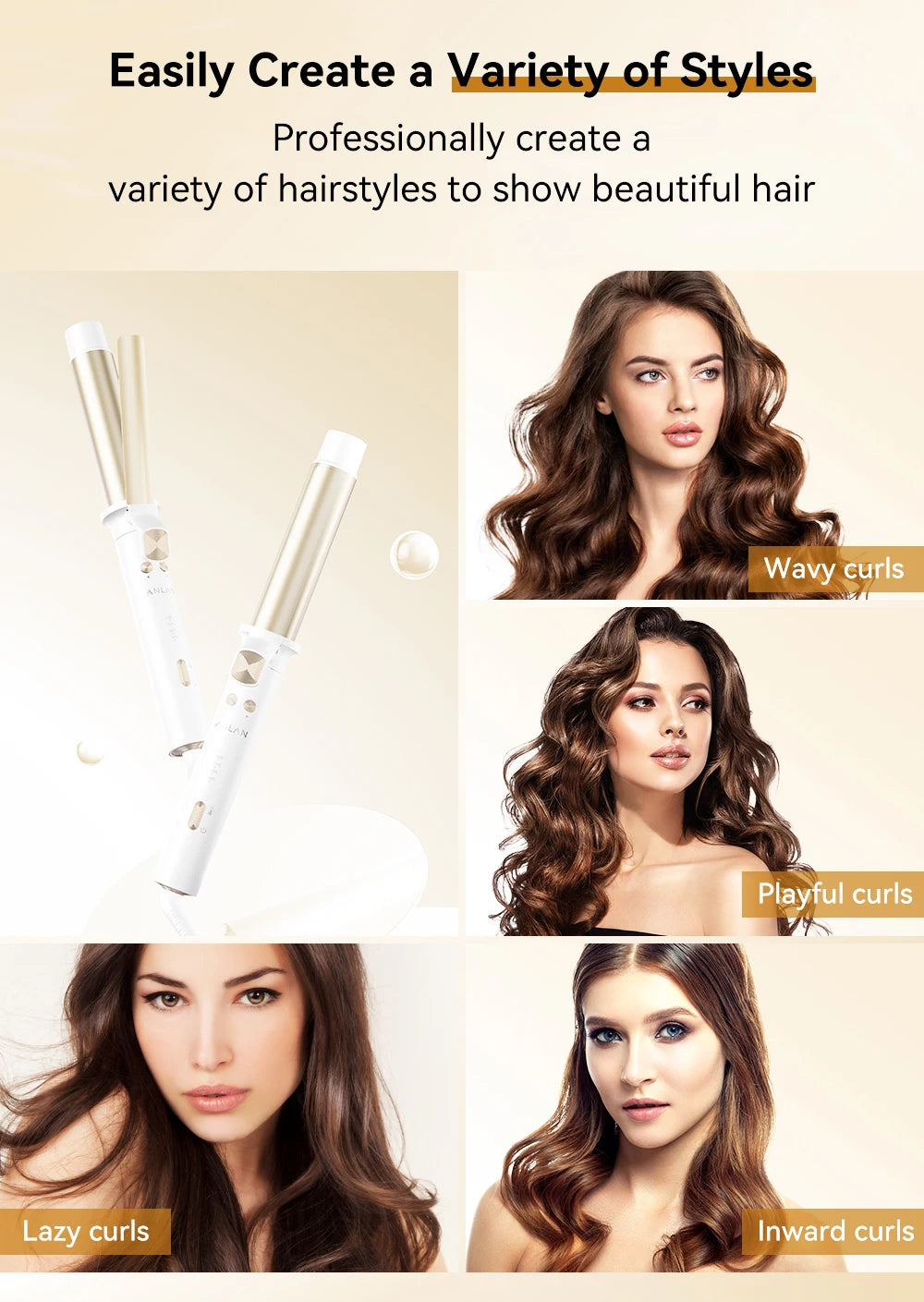 ANLAN Automatic Hair Curler – Fast Heat & Smart Temp Control