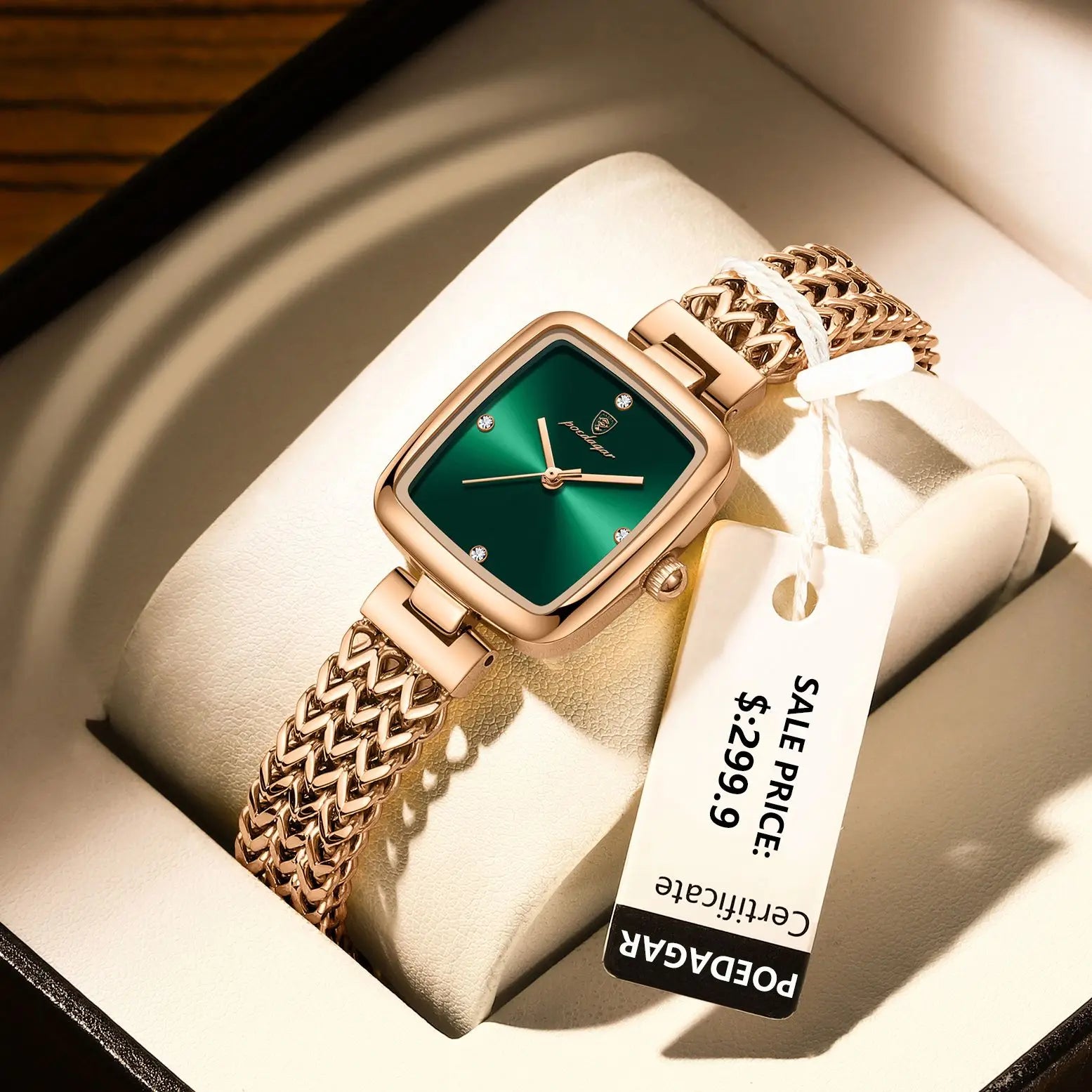 POEDAGAR Luxury Square Women's Watch