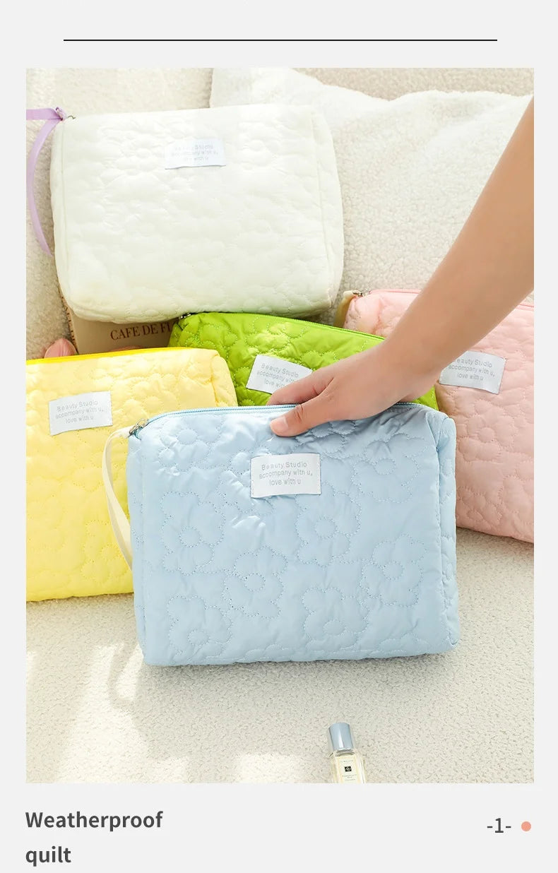 LuxeGlow Waterproof Large-Capacity Makeup Pouch