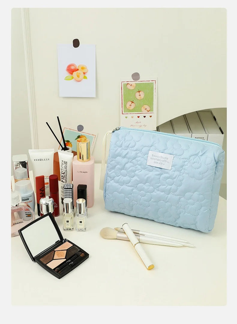 LuxeGlow Waterproof Large-Capacity Makeup Pouch