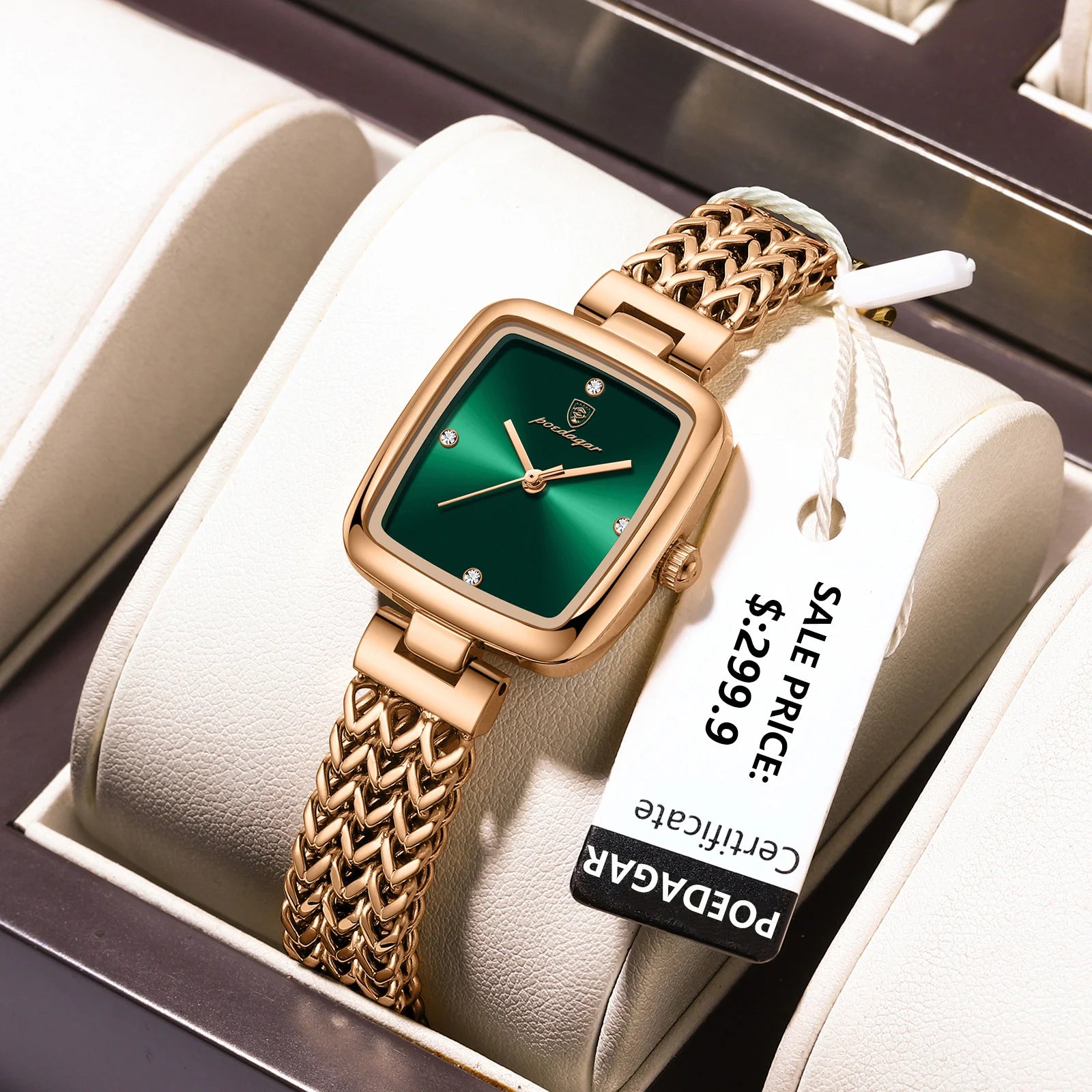POEDAGAR Luxury Square Women's Watch