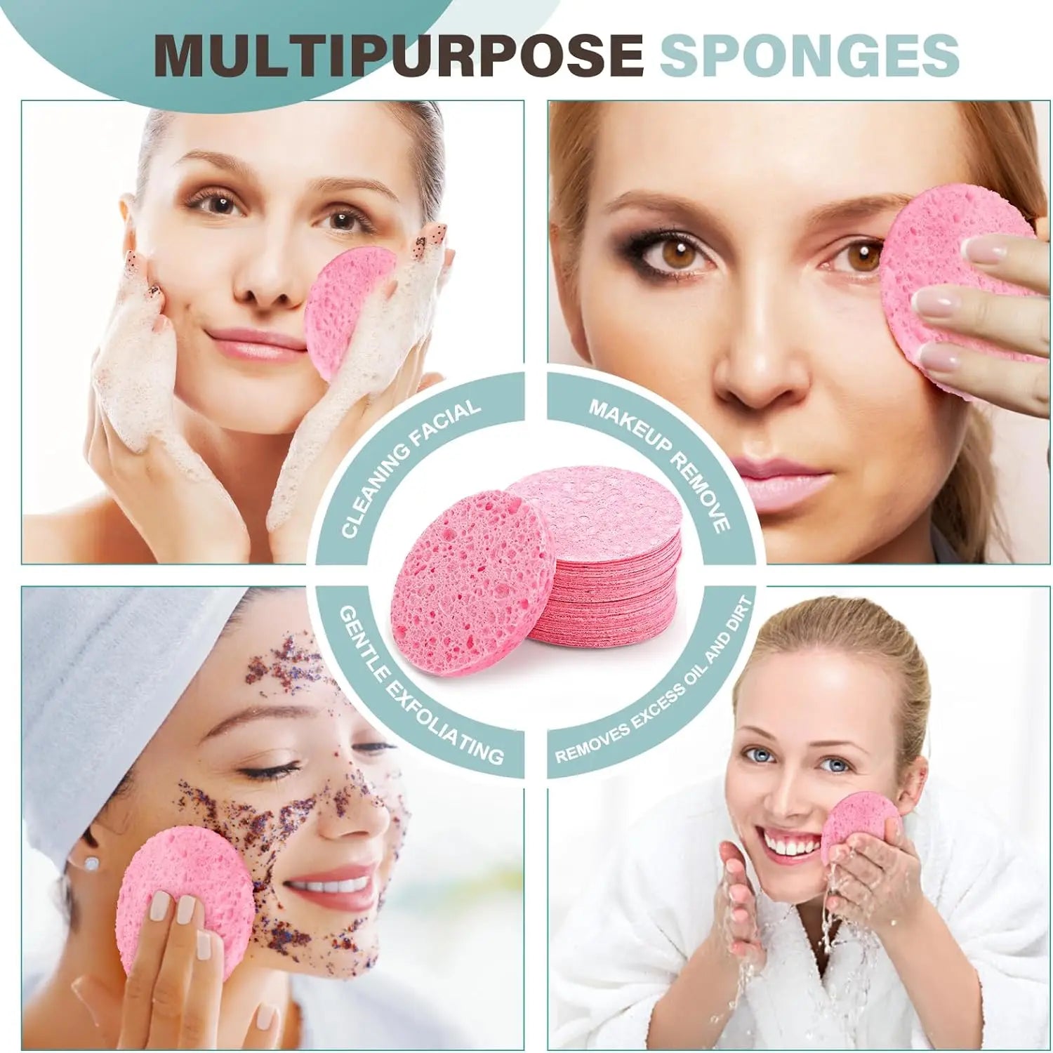 PurePuff Reusable Cellulose Facial Sponges