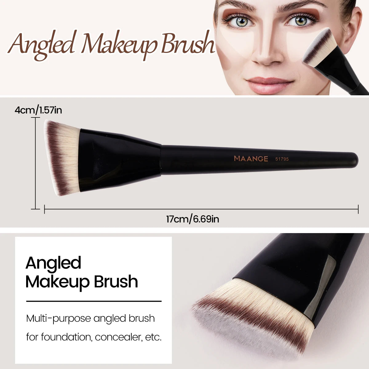 MAANGE Essential 3-Piece Makeup Brush Set