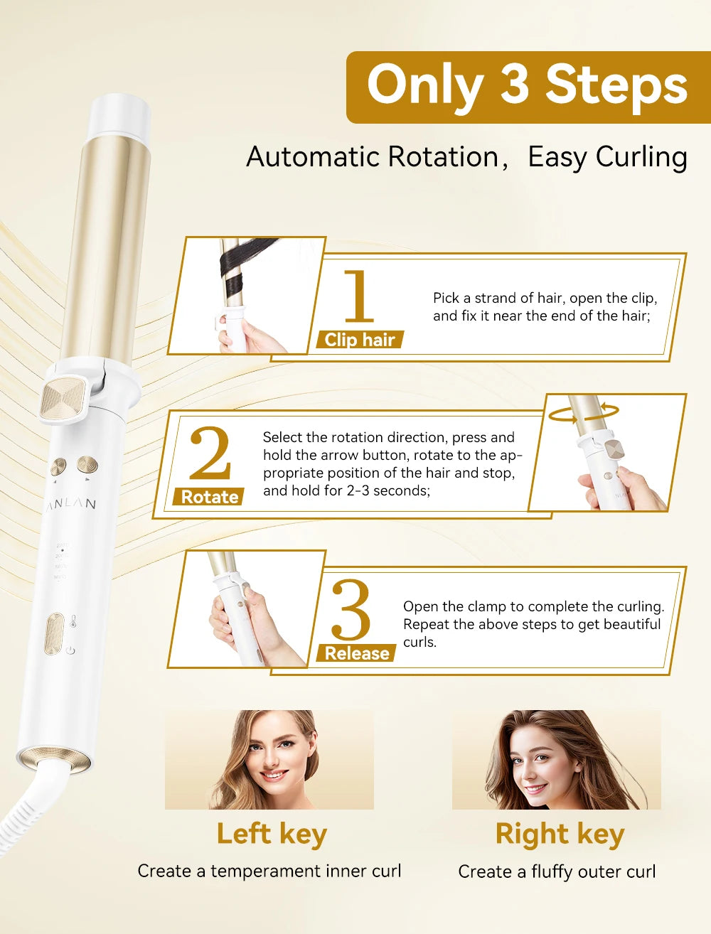ANLAN Automatic Hair Curler – Fast Heat & Smart Temp Control