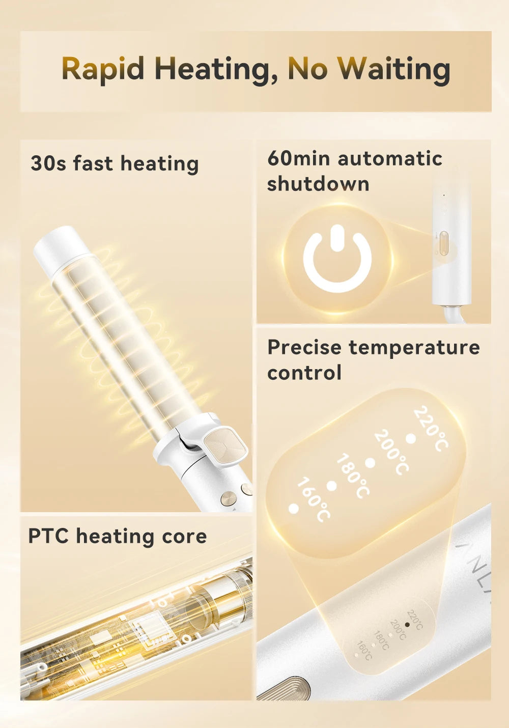 ANLAN Automatic Hair Curler – Fast Heat & Smart Temp Control