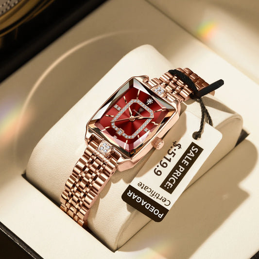 POEDAGAR Elegant Rectangle Women's Watch