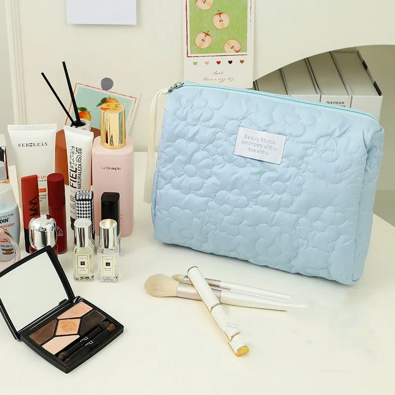 LuxeGlow Waterproof Large-Capacity Makeup Pouch