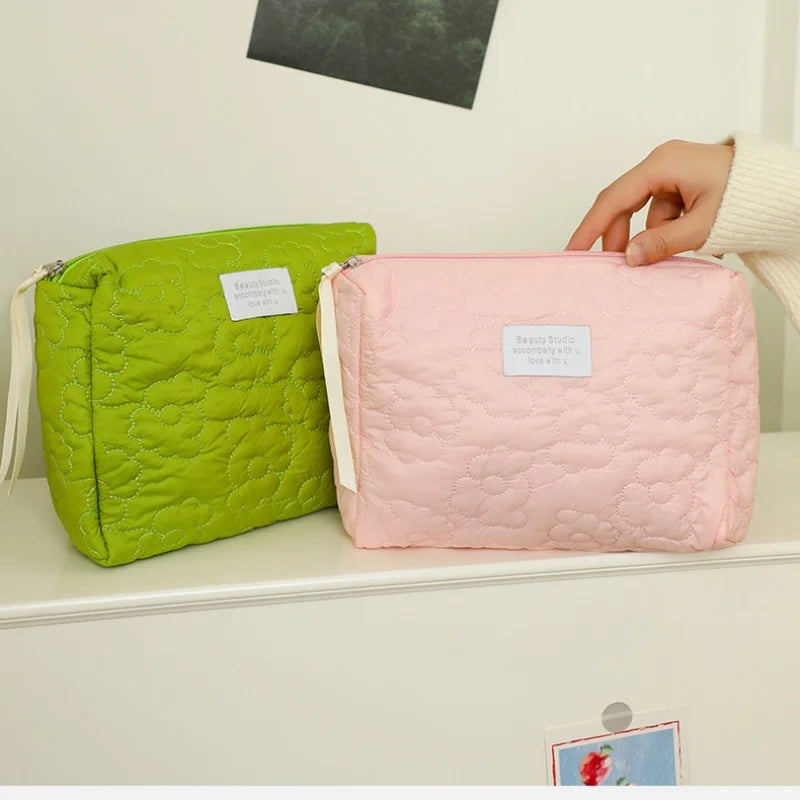 LuxeGlow Waterproof Large-Capacity Makeup Pouch