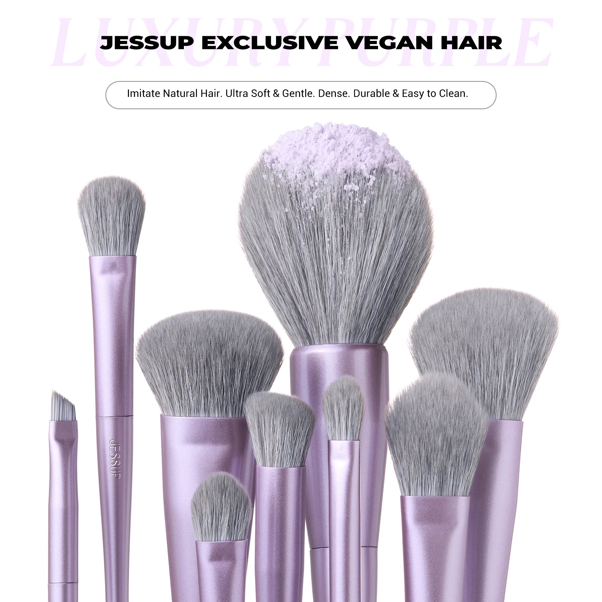 Jessup T512 Makeup Brush Set – 3 to 14pcs Vegan Brushes for Face & Eyes
