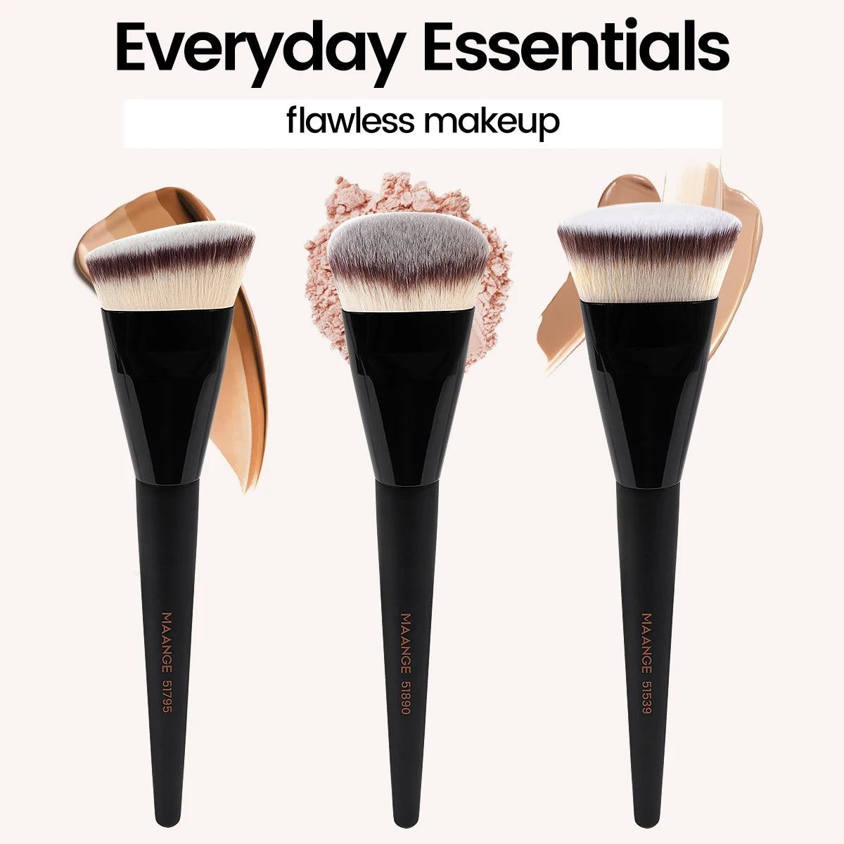 MAANGE Essential 3-Piece Makeup Brush Set
