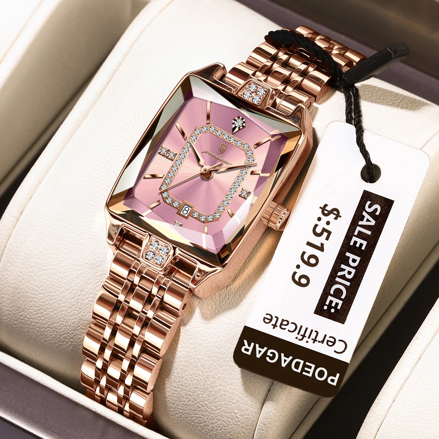 POEDAGAR Elegant Rectangle Women's Watch