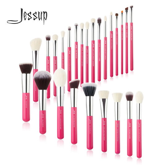 Jessup Rose-Carmin Pro 25PCS Makeup Brush Set