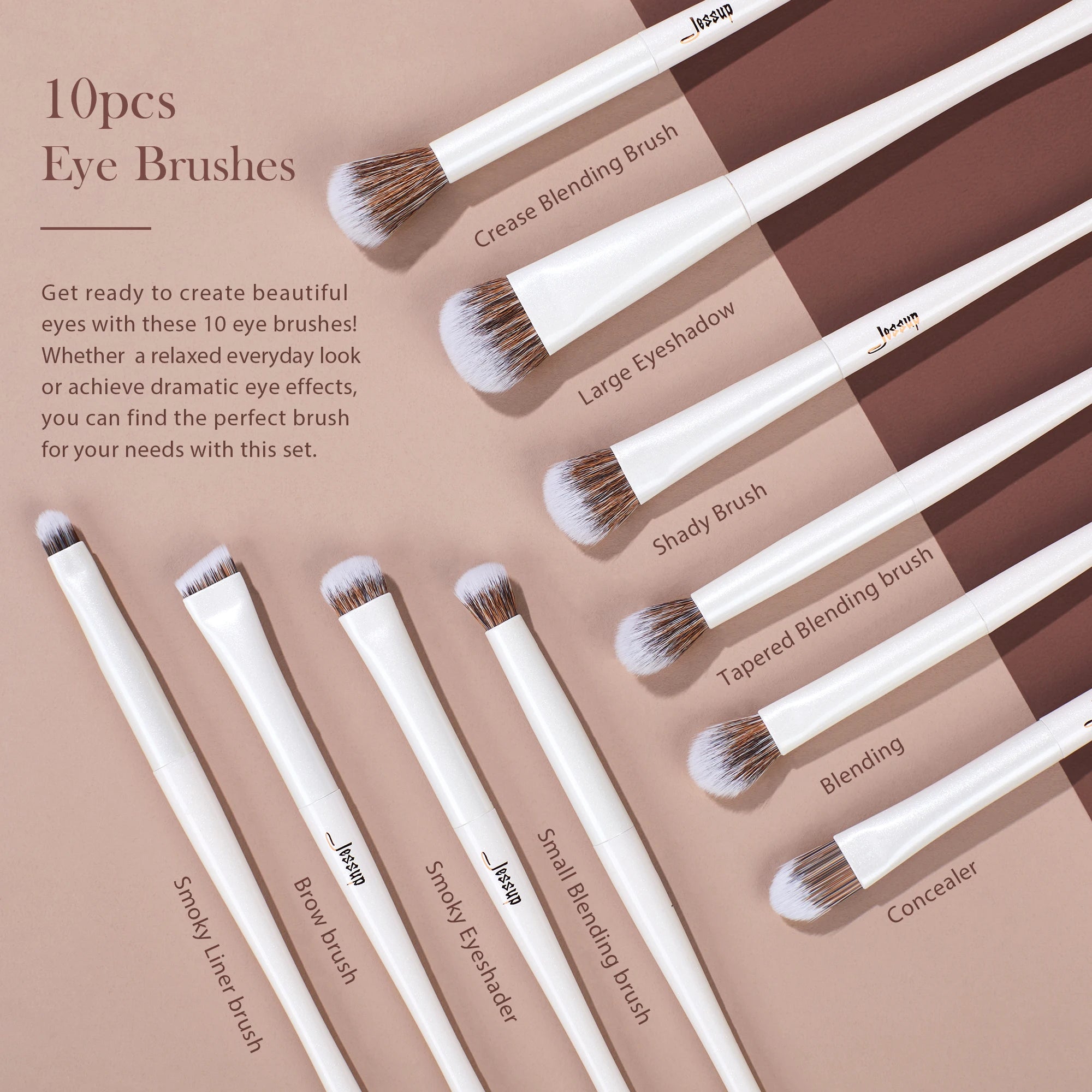 Jessup 14-Piece Premium Synthetic Makeup Brush Set with Gift Box